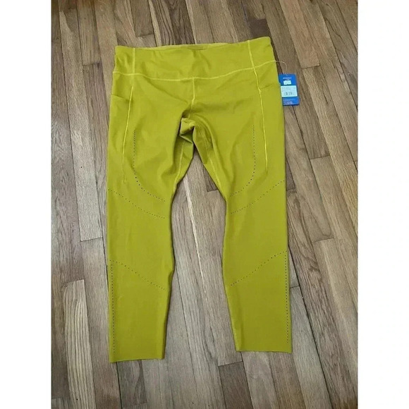 Brooks Womens Leggings Two Side Pockets Method 7/8 Tight Golden Hour Size XXL - Picture 1 of 6